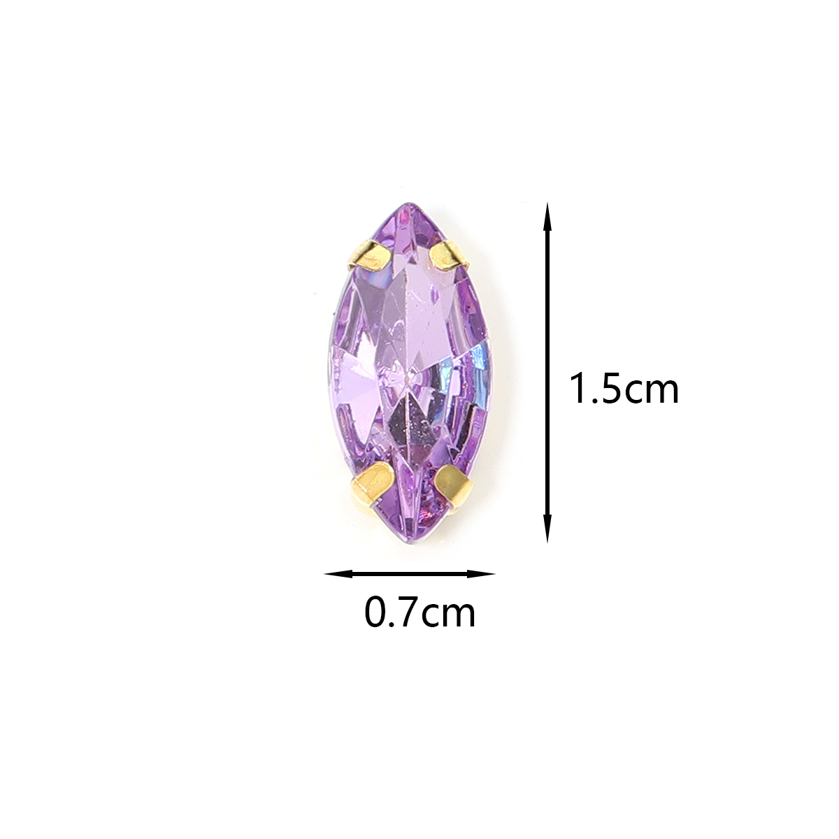Sew On Rhinestone - 50 szt. Kryształki ze stali nierdzewnej