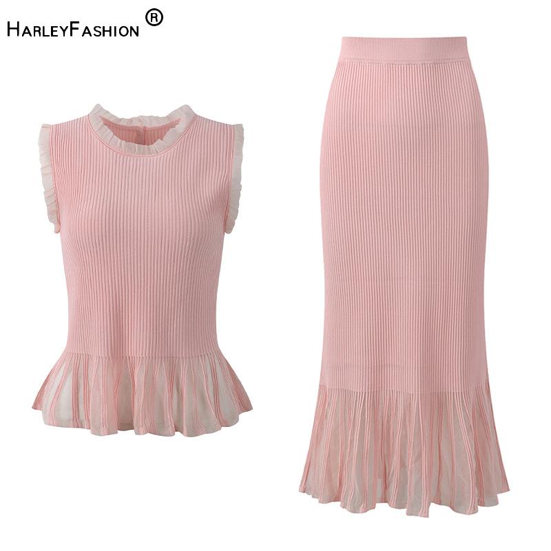 Elastic Lace Trim - Letni damski komplet z koronkowymi wstawkami