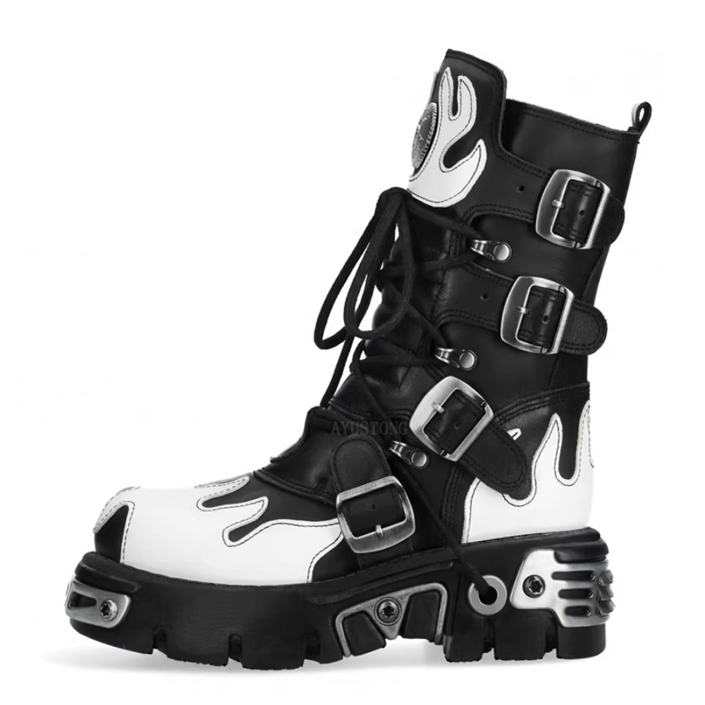 Guipure Lace Panel - Modne Nowe Męskie Buty Motocyklowe z