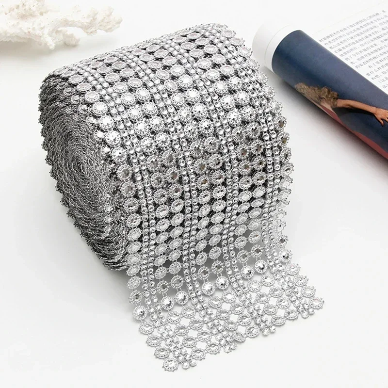 Hotfix Rhinestone Sheet - 1 stocznia 16 rzędów kryształowa siatka