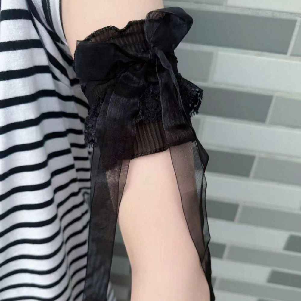Elastic Lace Trim - Modne koronkowe rękawki Lolita z elastyczną