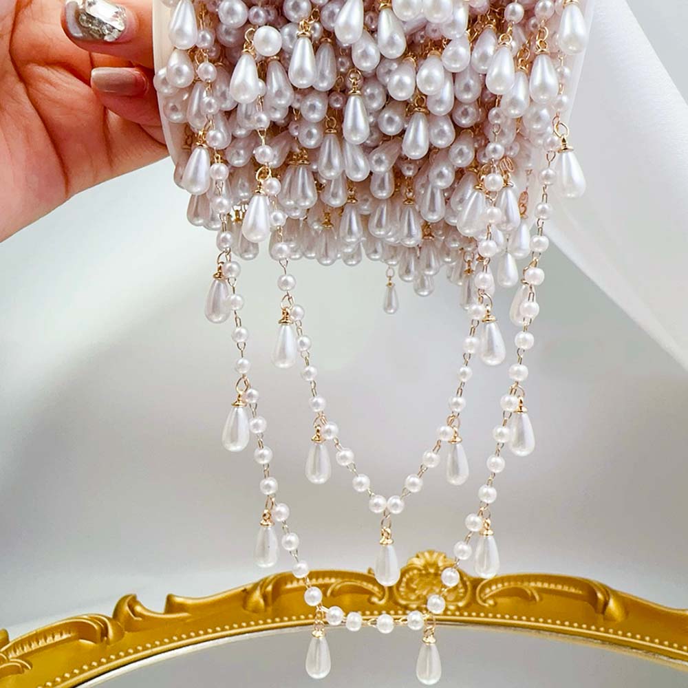 Pearl Trim Chain - 0.5M 1M imitacja perły Waterdrop Charm