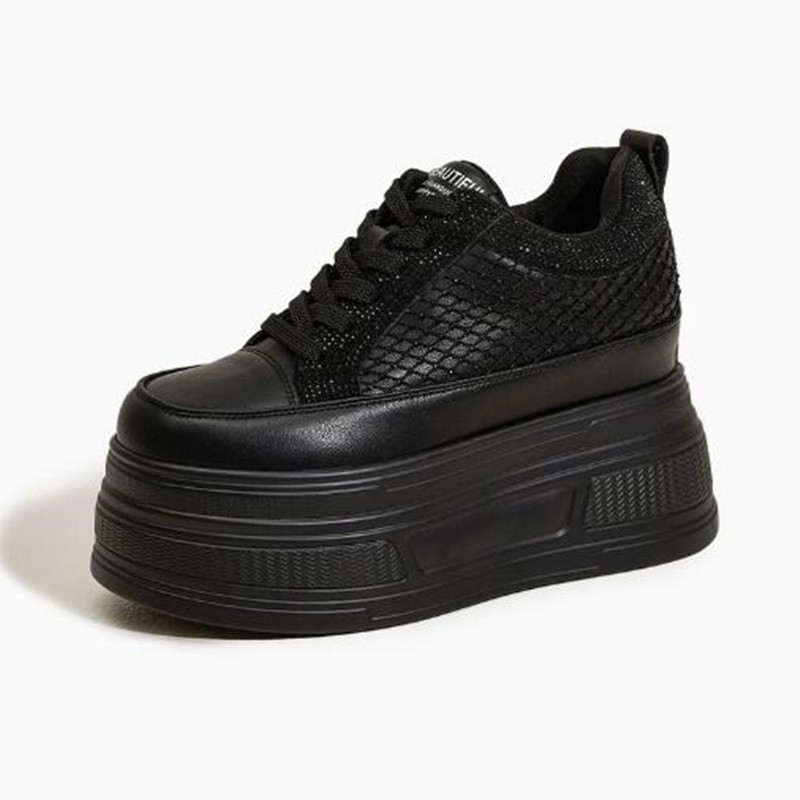 Crystal Mesh Fabric - Luksusowe sneakersy na platformie z syntetycznej