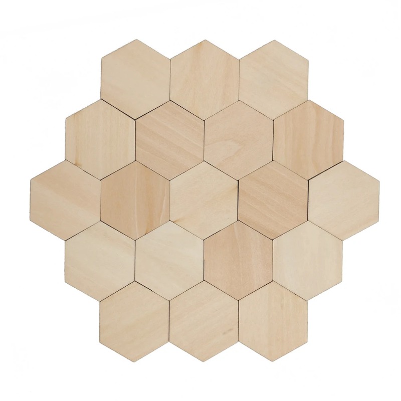 Embellish Craft - 10-120mm Drewniane Sześciokątne Półfabrykaty Niewykończone Drewniane