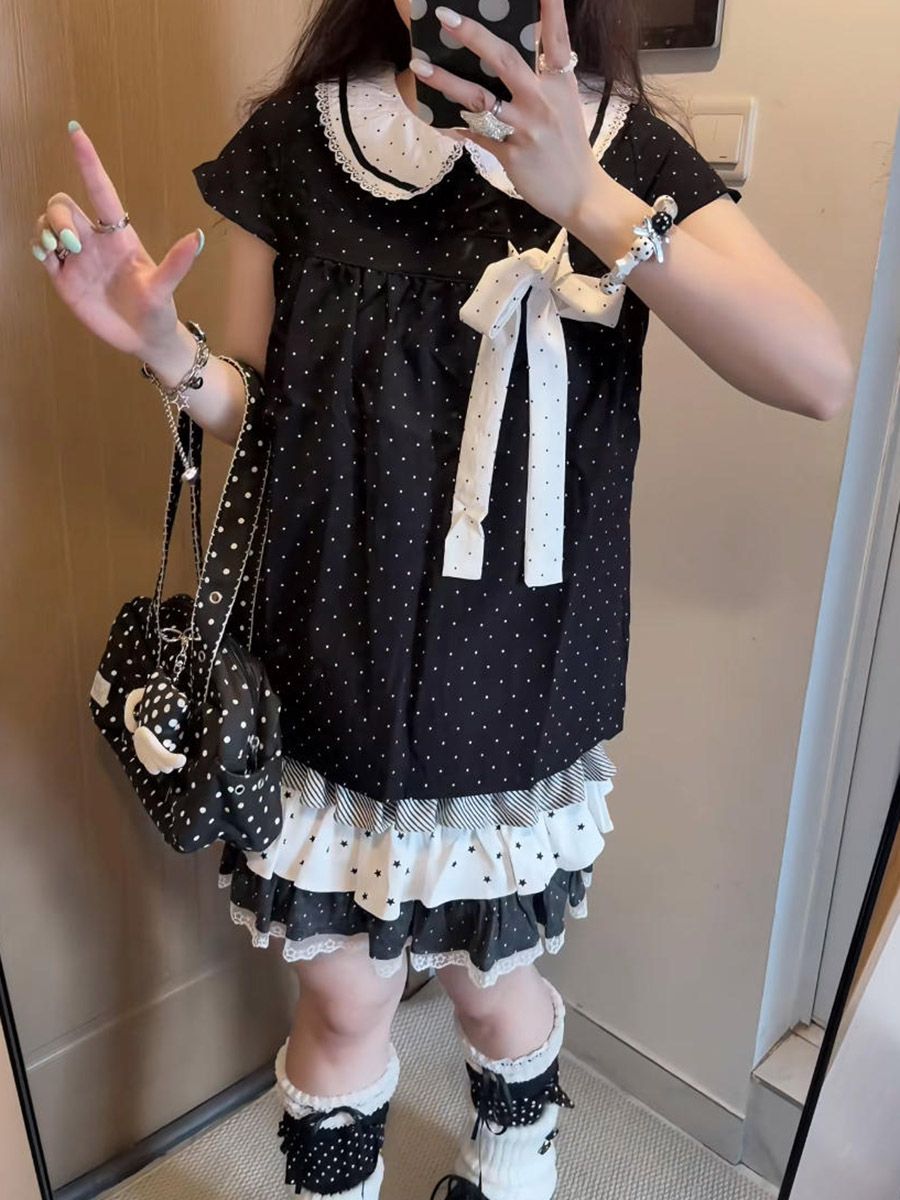 Zestaw dwuczęściowy Y2K Kawaii – Elastic Lace Trim recenzja i cena