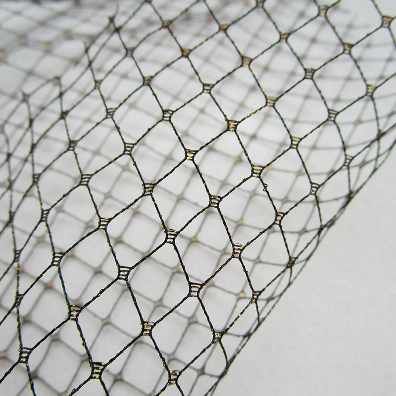 Czarna siatka z wzorem rombów, – Crystal Mesh Fabric recenzja i cena