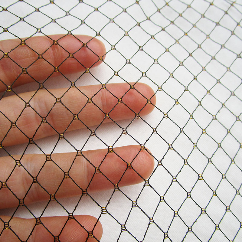 Czarna siatka z wzorem rombów, – Crystal Mesh Fabric recenzja i cena