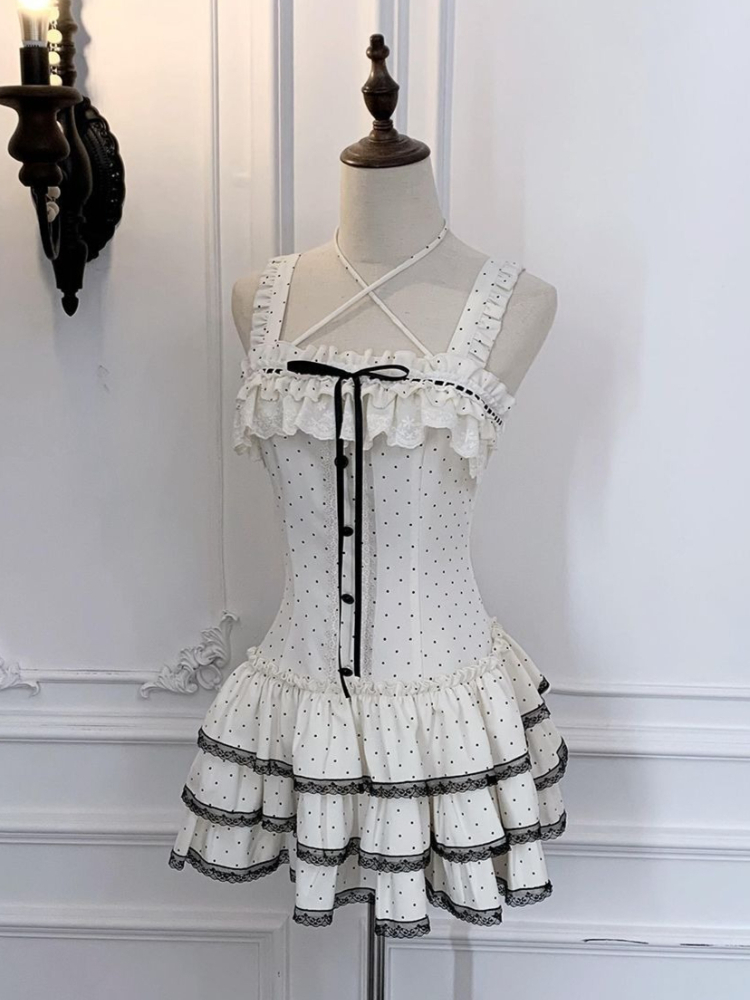 Urocza koreańska sukienka na r – Elastic Lace Trim recenzja i cena